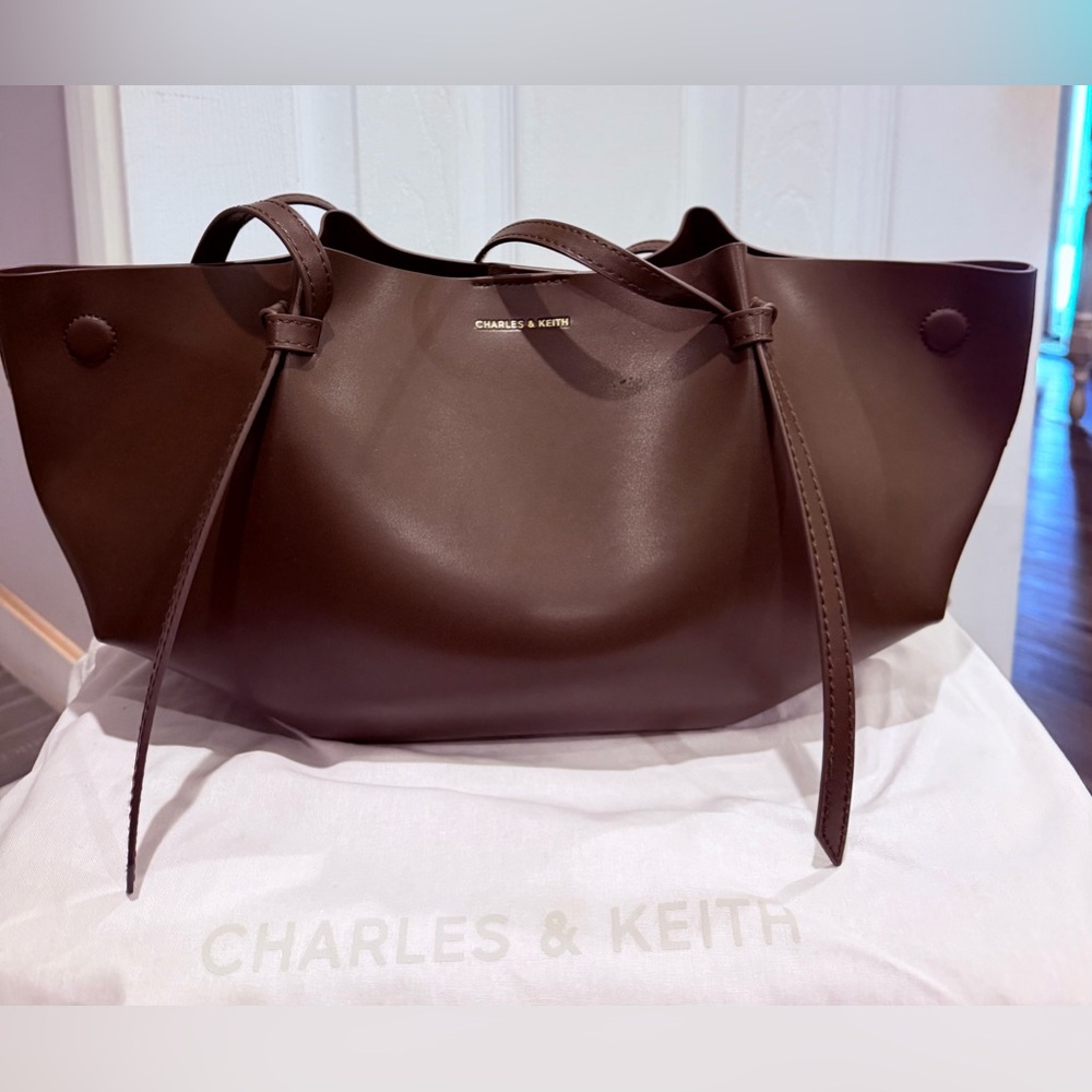 Charles & Keith Calla Tote Bag - Espresso Brown Large